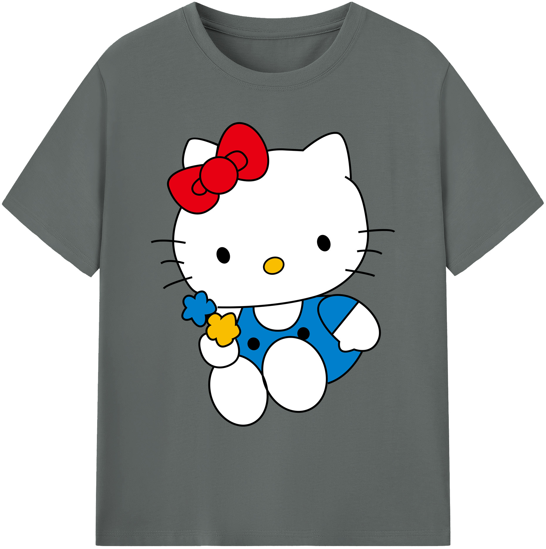 （画像用） Hello Kitty ハローキティ 綿100％ メンズ半袖Tシャツ｜肌触りやわらか＆通気性